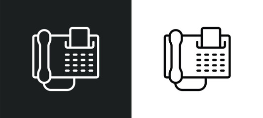 Fototapete - fax phone icon isolated in white and black colors. fax phone outline vector icon from technology collection for web, mobile apps and ui.
