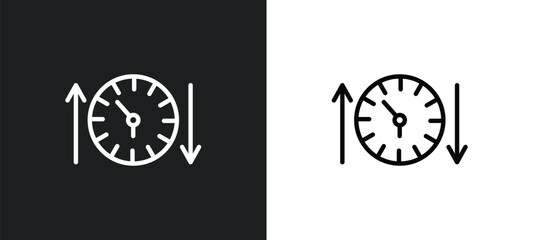 Poster - uptime and downtime icon isolated in white and black colors. uptime and downtime outline vector icon from technology collection for web, mobile apps ui.
