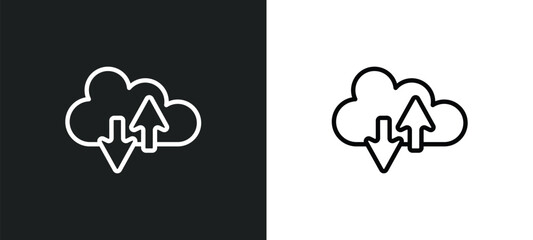 Poster - internet traffic icon isolated in white and black colors. internet traffic outline vector icon from technology collection for web, mobile apps and ui.
