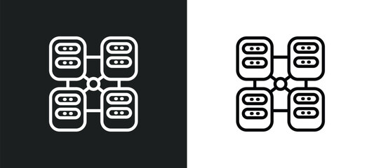 Wall Mural - data modelling icon isolated in white and black colors. data modelling outline vector icon from technology collection for web, mobile apps and ui.