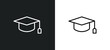 mortarboard icon isolated in white and black colors. mortarboard outline vector icon from success collection for web, mobile apps and ui.