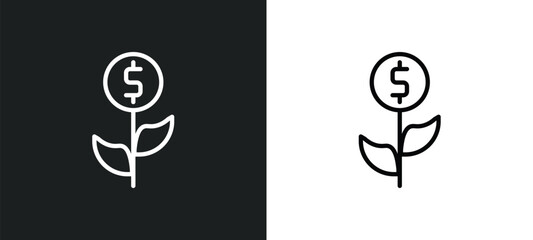 Poster - investment icon isolated in white and black colors. investment outline vector icon from success collection for web, mobile apps and ui.