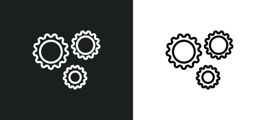 Poster - gears icon isolated in white and black colors. gears outline vector icon from success collection for web, mobile apps and ui.