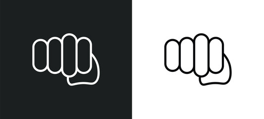 Poster - fist icon isolated in white and black colors. fist outline vector icon from success collection for w