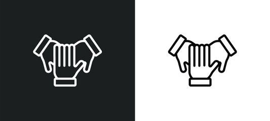 Poster - cooperation icon isolated in white and black colors. cooperation outline vector icon from success collection for web, mobile apps and ui.