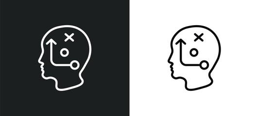 Poster - strategical planning icon isolated in white and black colors. strategical planning outline vector icon from startup stategy and collection for web, mobile apps and ui.