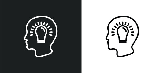 Wall Mural - startup head icon isolated in white and black colors. startup head outline vector icon from startup stategy and collection for web, mobile apps and ui.