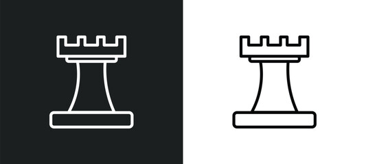 Poster - rook icon isolated in white and black colors. rook outline vector icon from startup stategy and collection for web, mobile apps and ui.