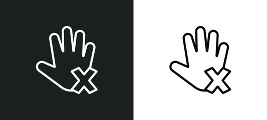 Poster - restrict icon isolated in white and black colors. restrict outline vector icon from startup stategy 