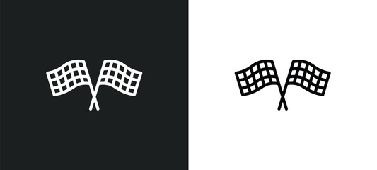 Poster - finish flag icon isolated in white and black colors. finish flag outline vector icon from startup stategy and collection for web, mobile apps and ui.