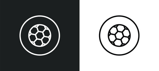 Poster - football ball circular icon isolated in white and black colors. football ball circular outline vector icon from sports collection for web, mobile apps and ui.