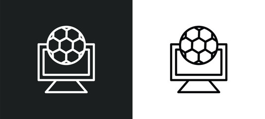 Poster - football channel icon isolated in white and black colors. football channel outline vector icon from sports collection for web, mobile apps and ui.