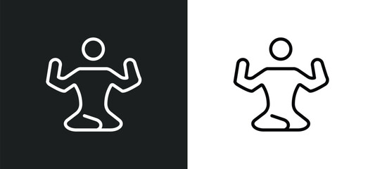 Poster - yoga posture icon isolated in white and black colors. yoga posture outline vector icon from sports collection for web, mobile apps and ui.