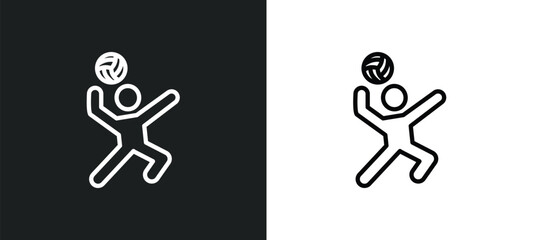 Poster - volleyball motion icon isolated in white and black colors. volleyball motion outline vector icon from sports collection for web, mobile apps and ui.