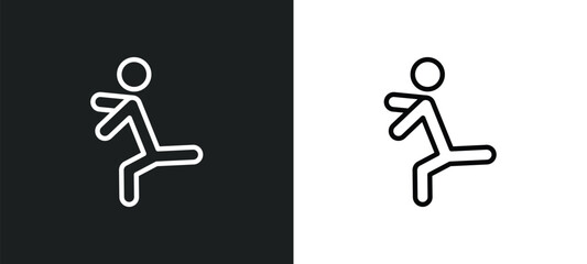 Poster - dancer motion icon isolated in white and black colors. dancer motion outline vector icon from sports collection for web, mobile apps and ui.