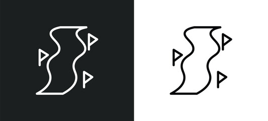 Poster - slalom icon isolated in white and black colors. slalom outline vector icon from sports collection fo