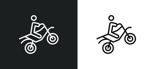 Poster - motocross icon isolated in white and black colors. motocross outline vector icon from sports collection for web, mobile apps and ui.