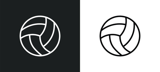 Poster - volleyball ball icon isolated in white and black colors. volleyball ball outline vector icon from sports collection for web, mobile apps and ui.