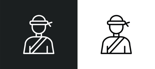 Poster - pencak silat icon isolated in white and black colors. pencak silat outline vector icon from sports collection for web, mobile apps and ui.