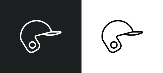 Poster - baseball helmet icon isolated in white and black colors. baseball helmet outline vector icon from sports collection for web, mobile apps and ui.