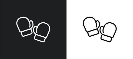 Poster - boxing glove icon isolated in white and black colors. boxing glove outline vector icon from sports c