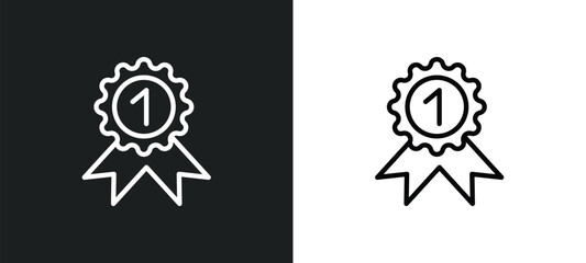 Poster - golden medal icon isolated in white and black colors. golden medal outline vector icon from sports collection for web, mobile apps and ui.