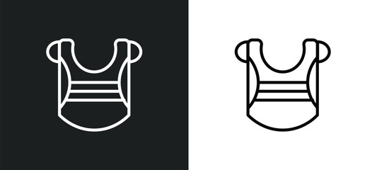 Poster - chest guard icon isolated in white and black colors. chest guard outline vector icon from sports collection for web, mobile apps and ui.