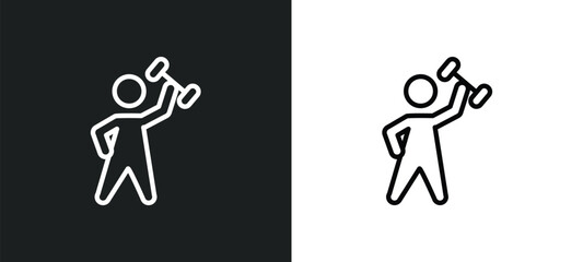 Poster - dumbbell for training icon isolated in white and black colors. dumbbell for training outline vector icon from sports collection for web, mobile apps and ui.