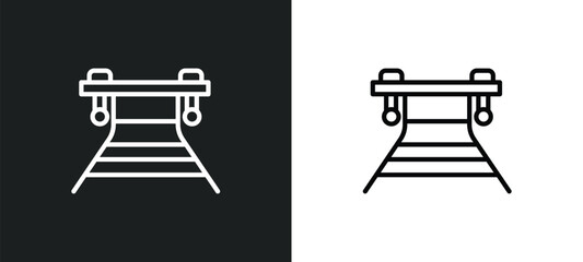 Poster - work bench icon isolated in white and black colors. work bench outline vector icon from sports collection for web, mobile apps and ui.
