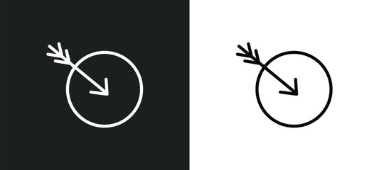 Poster - ball arrow icon isolated in white and black colors. ball arrow outline vector icon from sports collection for web, mobile apps and ui.