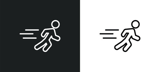 Poster - sprint icon isolated in white and black colors. sprint outline vector icon from sport collection for web, mobile apps and ui.