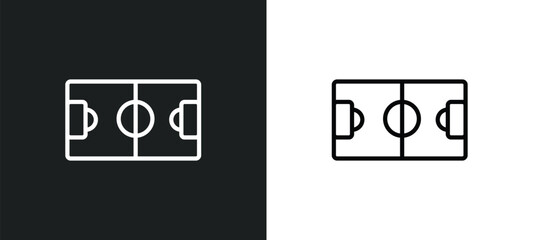 Poster - soccer field icon isolated in white and black colors. soccer field outline vector icon from sport collection for web, mobile apps and ui.
