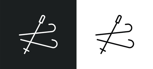 Poster - ski icon isolated in white and black colors. ski outline vector icon from sport collection for web, mobile apps and ui.