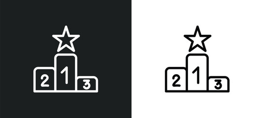 Poster - podium icon isolated in white and black colors. podium outline vector icon from sport collection for web, mobile apps and ui.