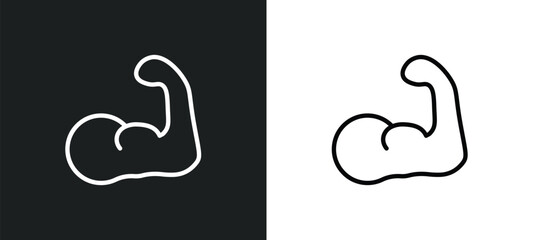 Poster - muscle icon isolated in white and black colors. muscle outline vector icon from sport collection for web, mobile apps and ui.