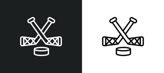 Poster - ice hockey icon isolated in white and black colors. ice hockey outline vector icon from sport collection for web, mobile apps and ui.