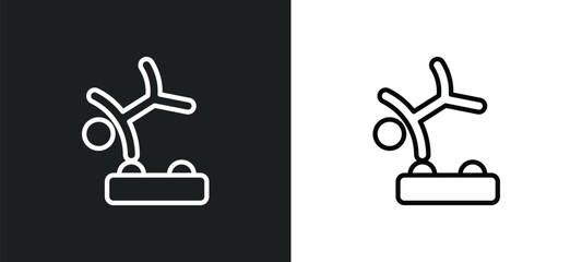 Poster - gymnastics icon isolated in white and black colors. gymnastics outline vector icon from sport collection for web, mobile apps and ui.