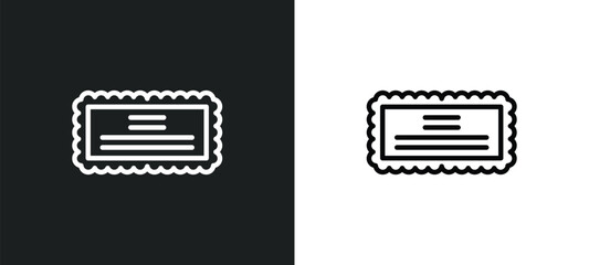 Poster - stamps icon isolated in white and black colors. stamps outline vector icon from social media marketing collection for web, mobile apps and ui.