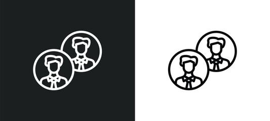Poster - avatars icon isolated in white and black colors. avatars outline vector icon from social media marketing collection for web, mobile apps and ui.