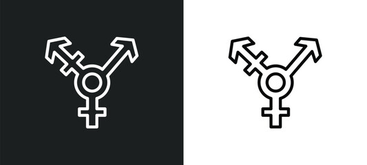 Poster - transgender icon isolated in white and black colors. transgender outline vector icon from social media marketing collection for web, mobile apps and ui.