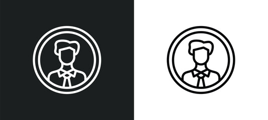 Poster - user avatar icon isolated in white and black colors. user avatar outline vector icon from social media marketing collection for web, mobile apps and ui.