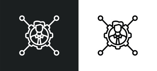 Poster - icon isolated in white and black colors. outline vector icon from social media marketing collection for web, mobile apps and