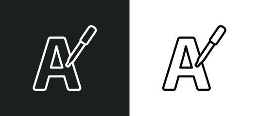 Poster - letter color icon isolated in white and black colors. letter color outline vector icon from social media marketing collection for web, mobile apps and ui.