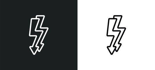 Poster - electric current icon isolated in white and black colors. electric current outline vector icon from signs collection for web, mobile apps and ui.