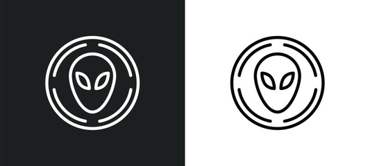 Poster - area 51 icon isolated in white and black colors. area 51 outline vector icon from signs collection for web, mobile apps and ui.