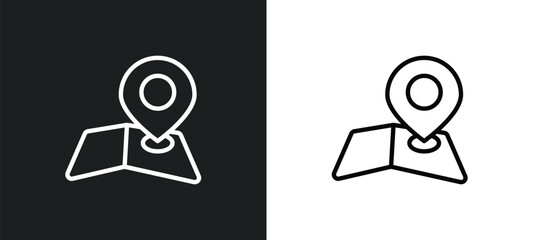 Poster - map and map pointer icon isolated in white and black colors. map and pointer outline vector icon from signs collection for web, mobile apps ui.