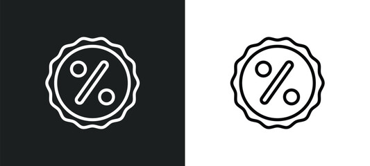 Poster - percentage discount icon isolated in white and black colors. percentage discount outline vector icon from signs collection for web, mobile apps and ui.