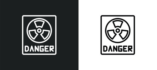 Poster - radioactive warning icon isolated in white and black colors. radioactive warning outline vector icon from signs collection for web, mobile apps and ui.