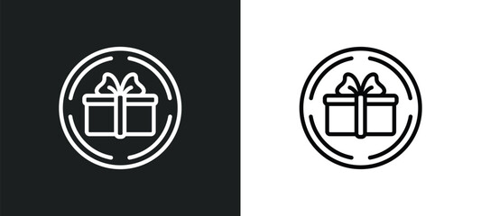 Aufkleber - gift shop icon isolated in white and black colors. gift shop outline vector icon from signs collection for web, mobile apps and ui.