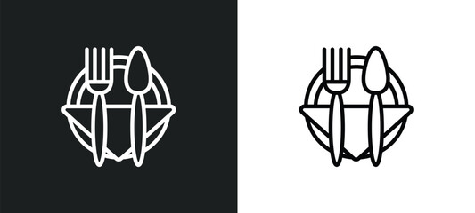 Poster - restaurant icon isolated in white and black colors. restaurant outline vector icon from signs collec